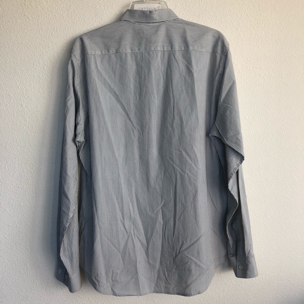 Theory Button Down Front Long Sleeve Striped Shirt - image 6